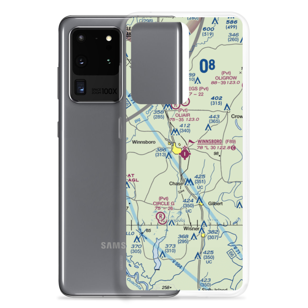 Winnsboro Municipal Airport (F89) VFR Sectional Samsung Case Samsung Galaxy S20 Ultra model shown