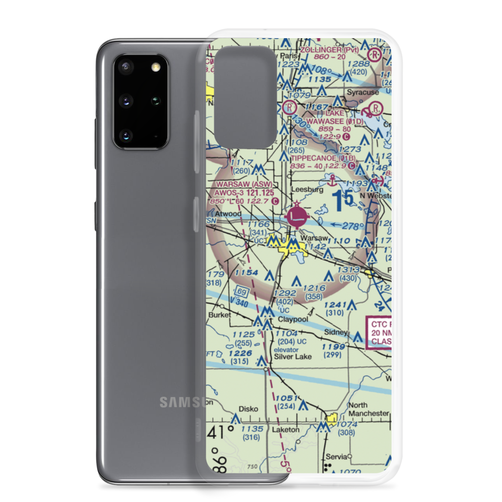 Winona Lake Seaplane Base (02D) VFR Sectional Samsung Case Samsung Galaxy S20 Plus model shown