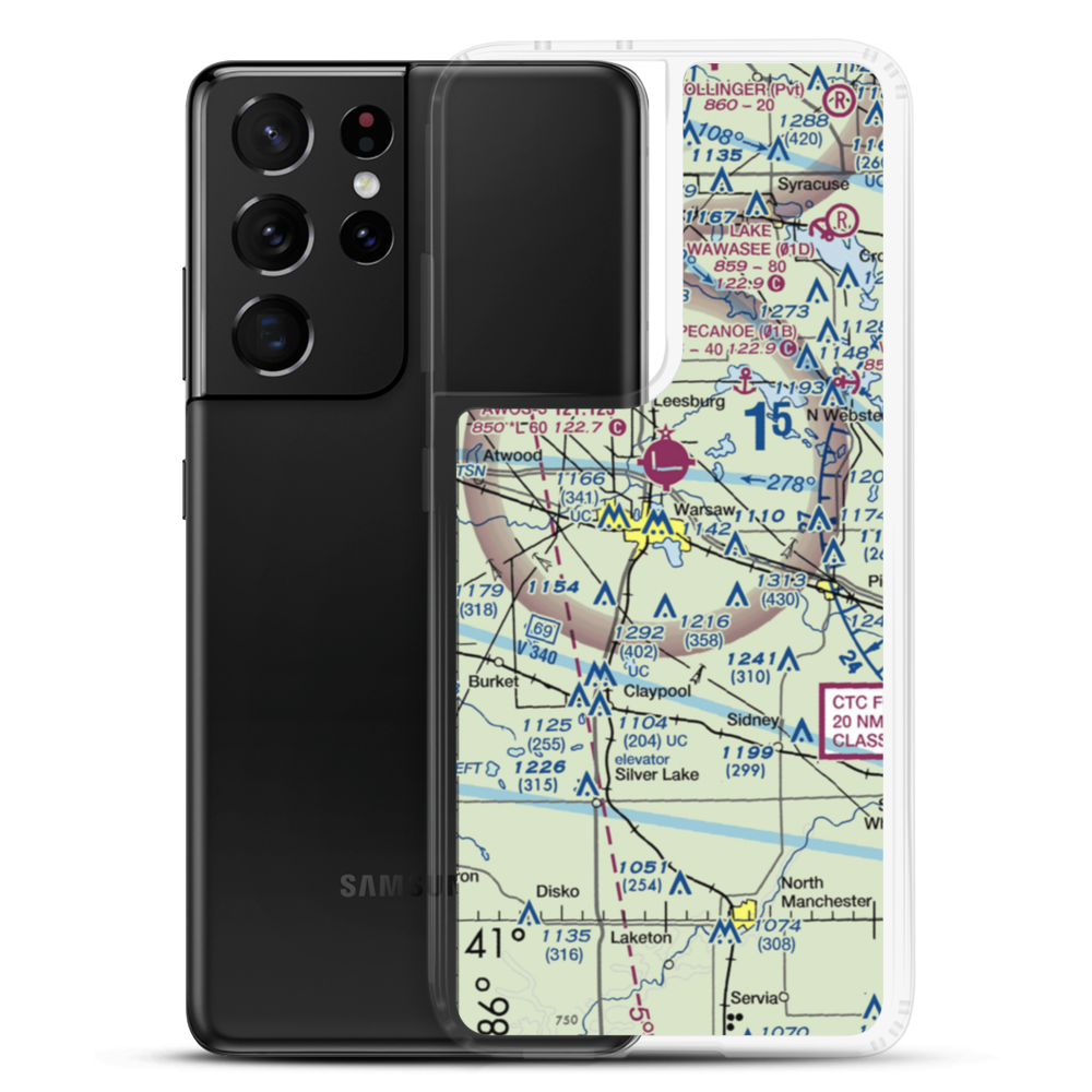 Winona Lake Seaplane Base (02D) VFR Sectional Samsung Case Samsung Galaxy S21 Ultra model shown