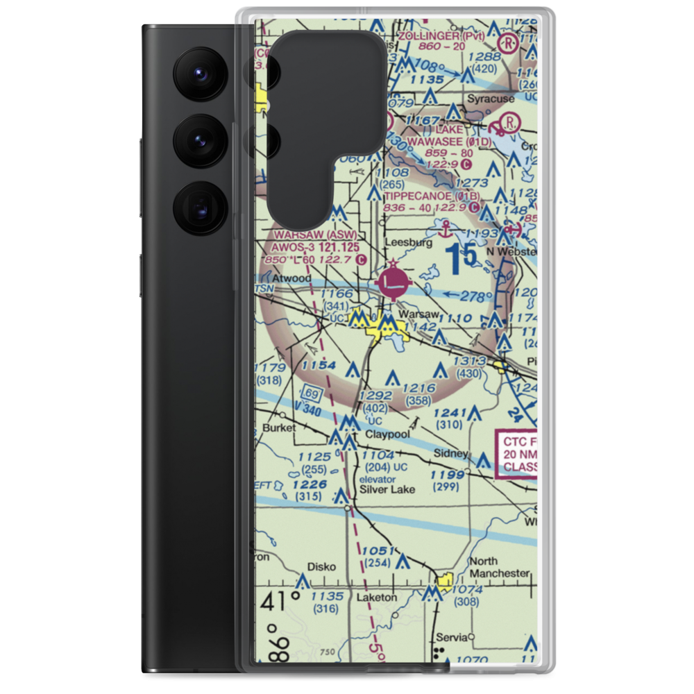 Winona Lake Seaplane Base (02D) VFR Sectional Samsung Case Samsung Galaxy S22 Ultra model shown