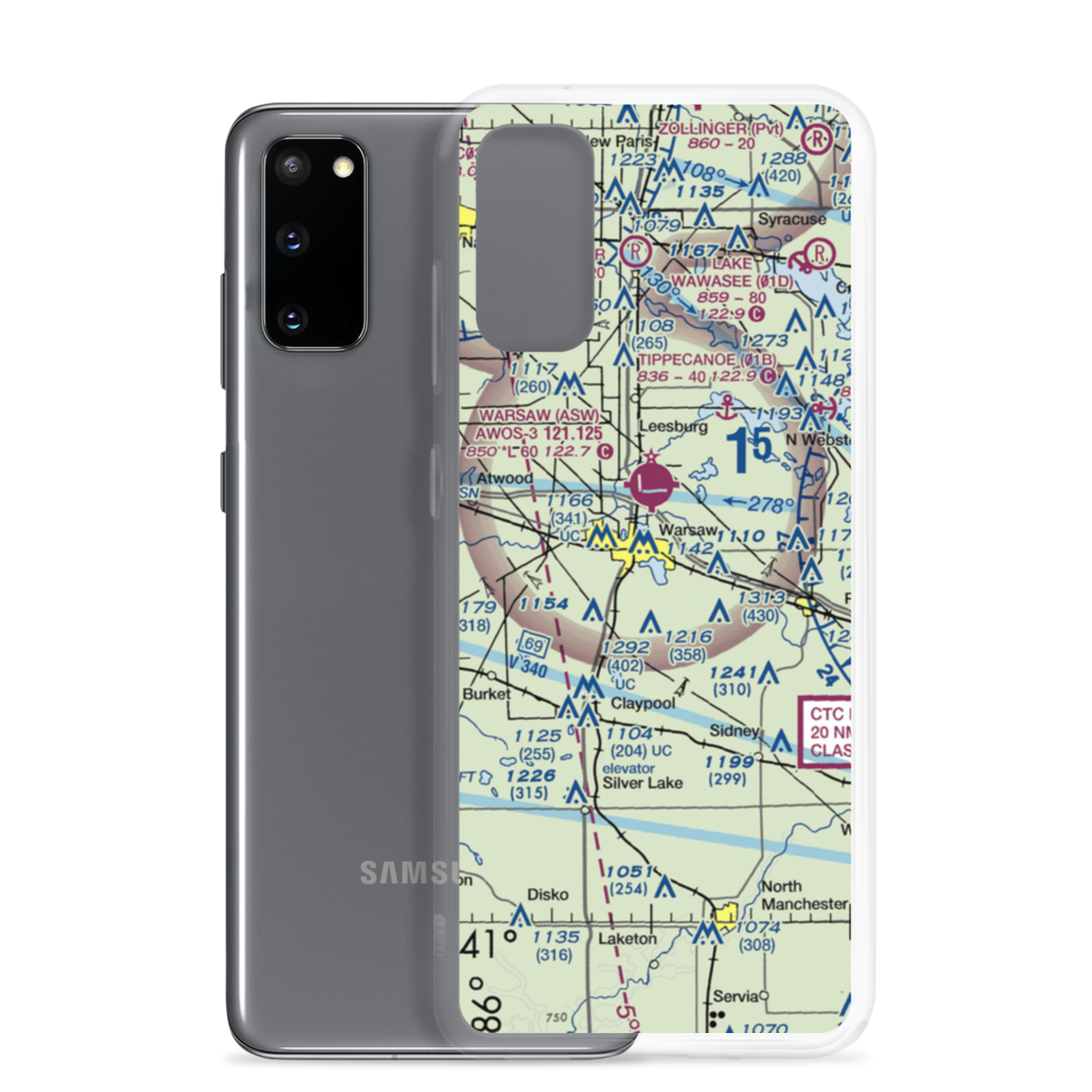 Winona Lake Seaplane Base (02D) VFR Sectional Samsung Case Samsung Galaxy S20 model shown