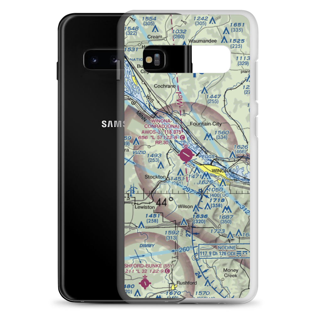 Winona Municipal-Max Conrad Field (ONA) VFR Sectional Samsung Case Samsung Galaxy S10+ model shown