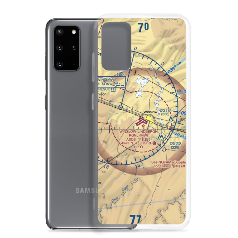 Winslow Lindbergh Regional Airport (INW) VFR Sectional Samsung Case Samsung Galaxy S20 Plus model shown