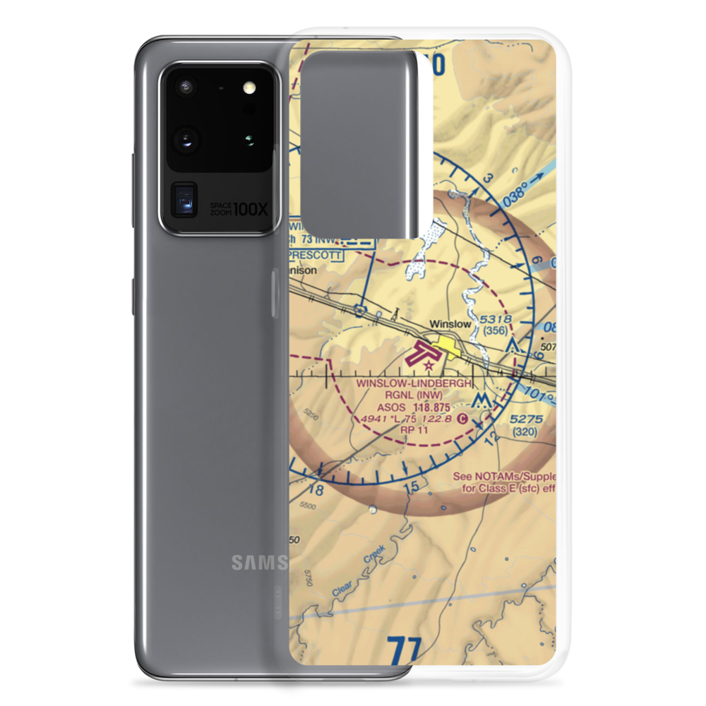 Winslow Lindbergh Regional Airport (INW) VFR Sectional Samsung Case Samsung Galaxy S20 Ultra model shown