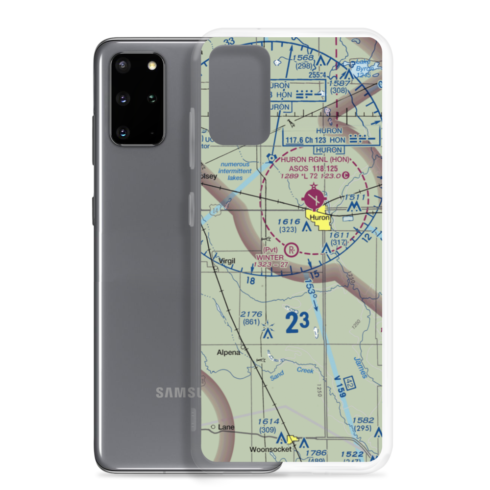 Winter Airfield (SD55) VFR Sectional Samsung Case Samsung Galaxy S20 Plus model shown