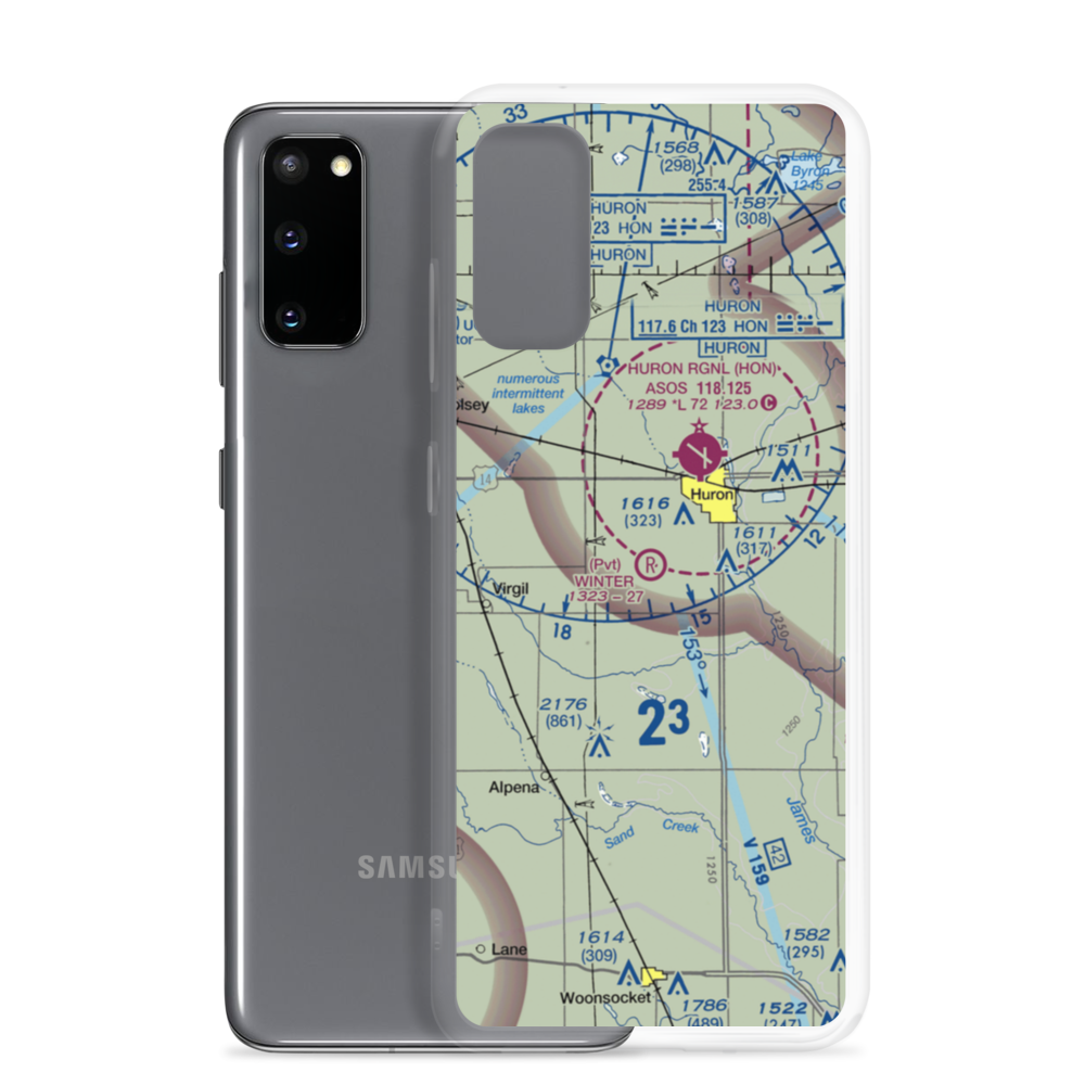 Winter Airfield (SD55) VFR Sectional Samsung Case Samsung Galaxy S20 model shown