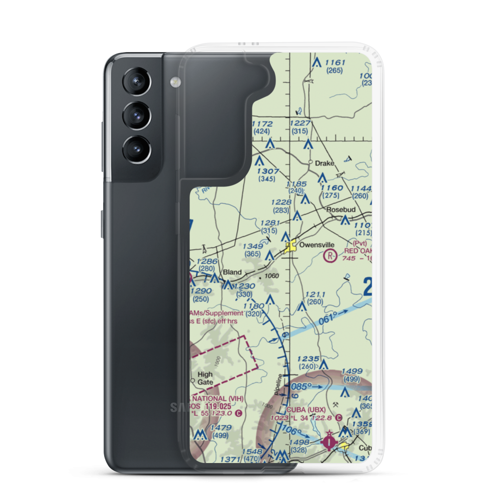 Winter Field (6MO6) VFR Sectional Samsung Case Samsung Galaxy S21 model shown