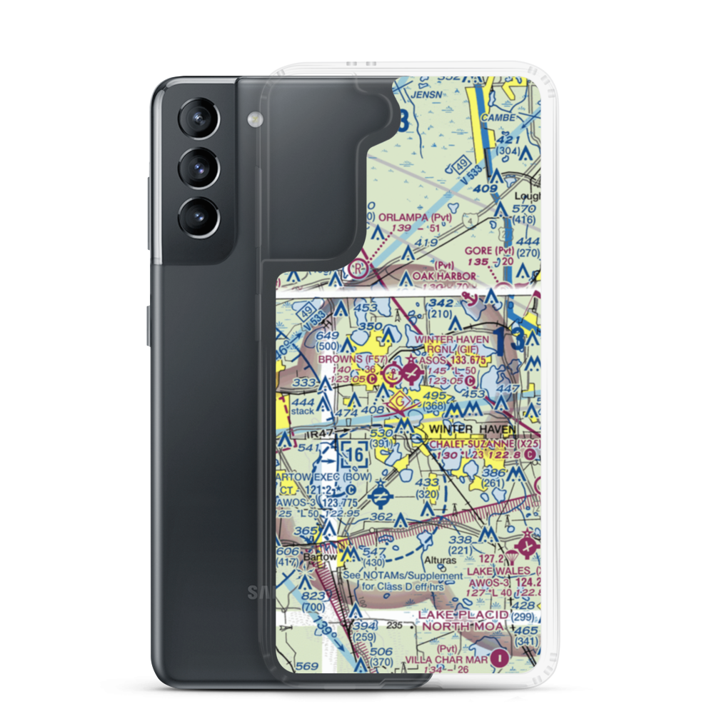 Winter Haven Regional Airport - Gilbert Field (GIF) VFR Sectional Samsung Case Samsung Galaxy S21 model shown