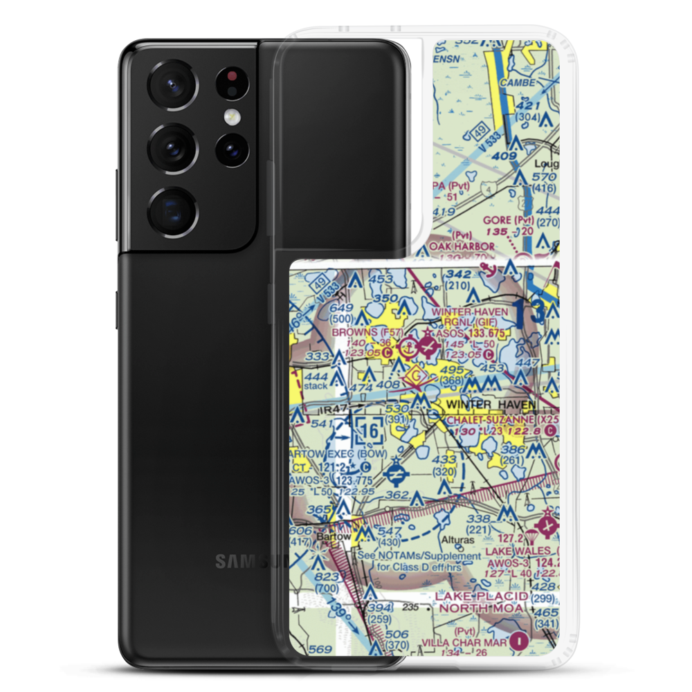 Winter Haven Regional Airport - Gilbert Field (GIF) VFR Sectional Samsung Case Samsung Galaxy S21 Ultra model shown