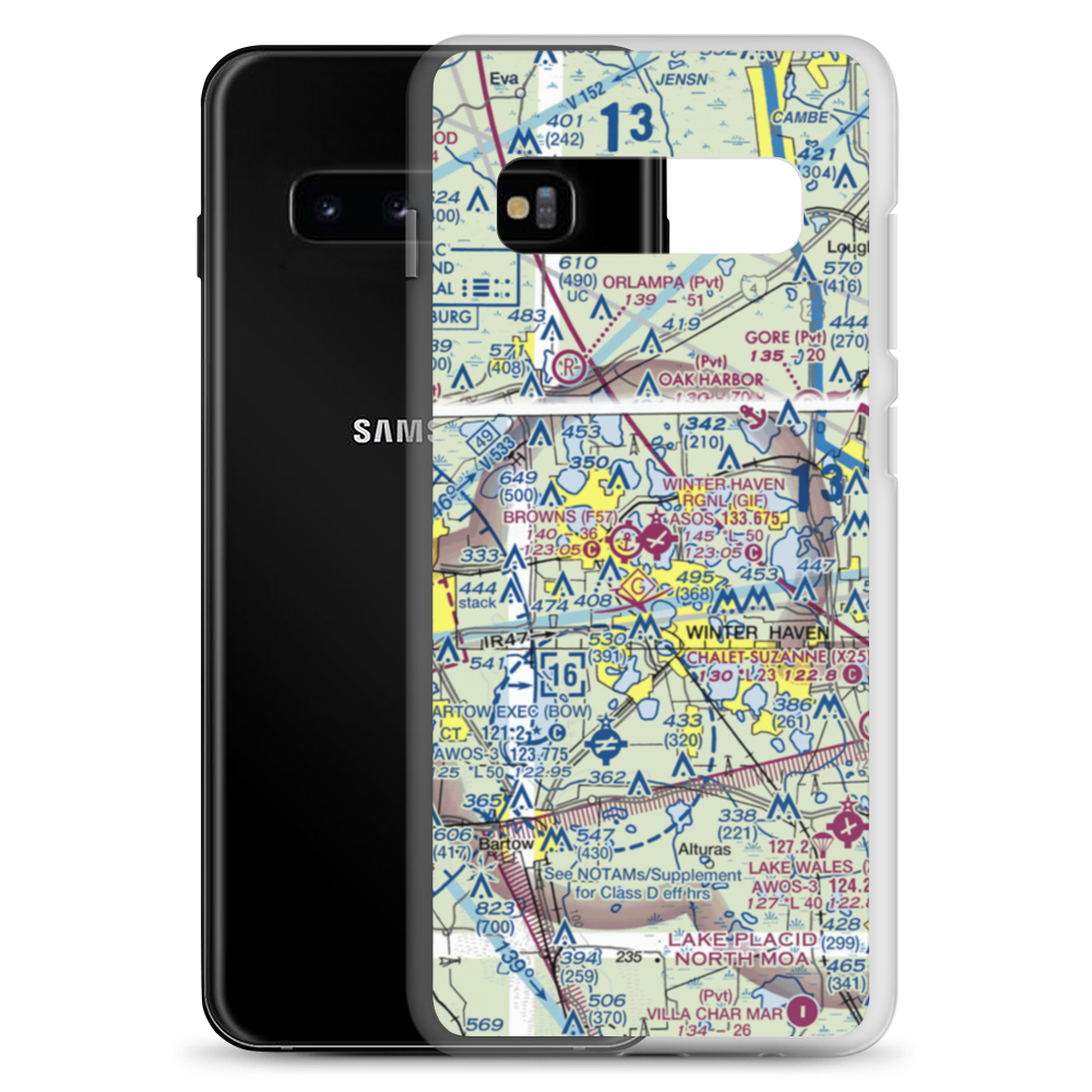 Winter Haven Regional Airport - Gilbert Field (GIF) VFR Sectional Samsung Case Samsung Galaxy S10+ model shown