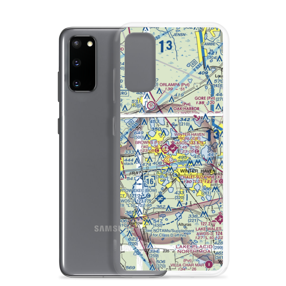 Winter Haven Regional Airport - Gilbert Field (GIF) VFR Sectional Samsung Case Samsung Galaxy S20 model shown