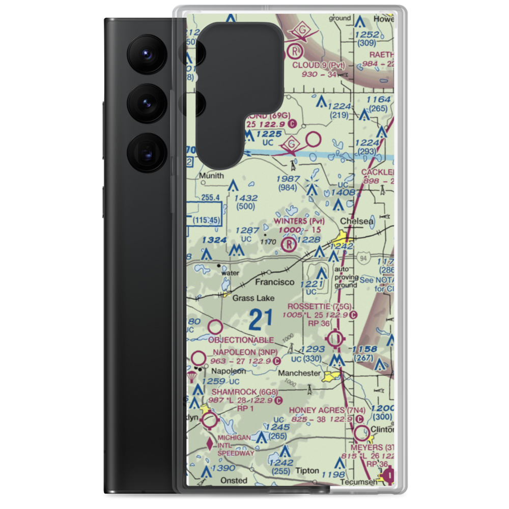 Winters Field (8MI9) VFR Sectional Samsung Case Samsung Galaxy S22 Ultra model shown