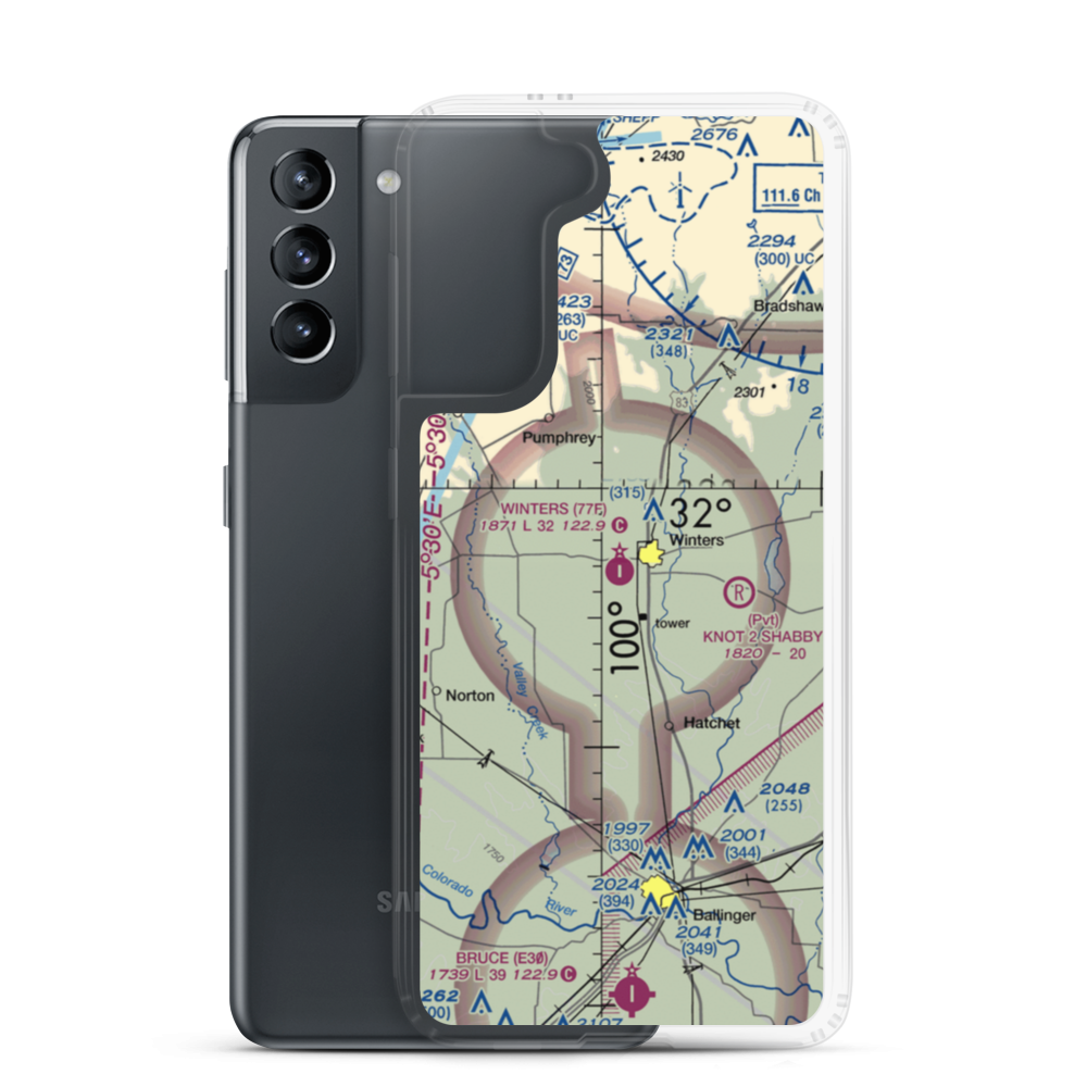 Winters Municipal Airport (77F) VFR Sectional Samsung Case Samsung Galaxy S21 model shown
