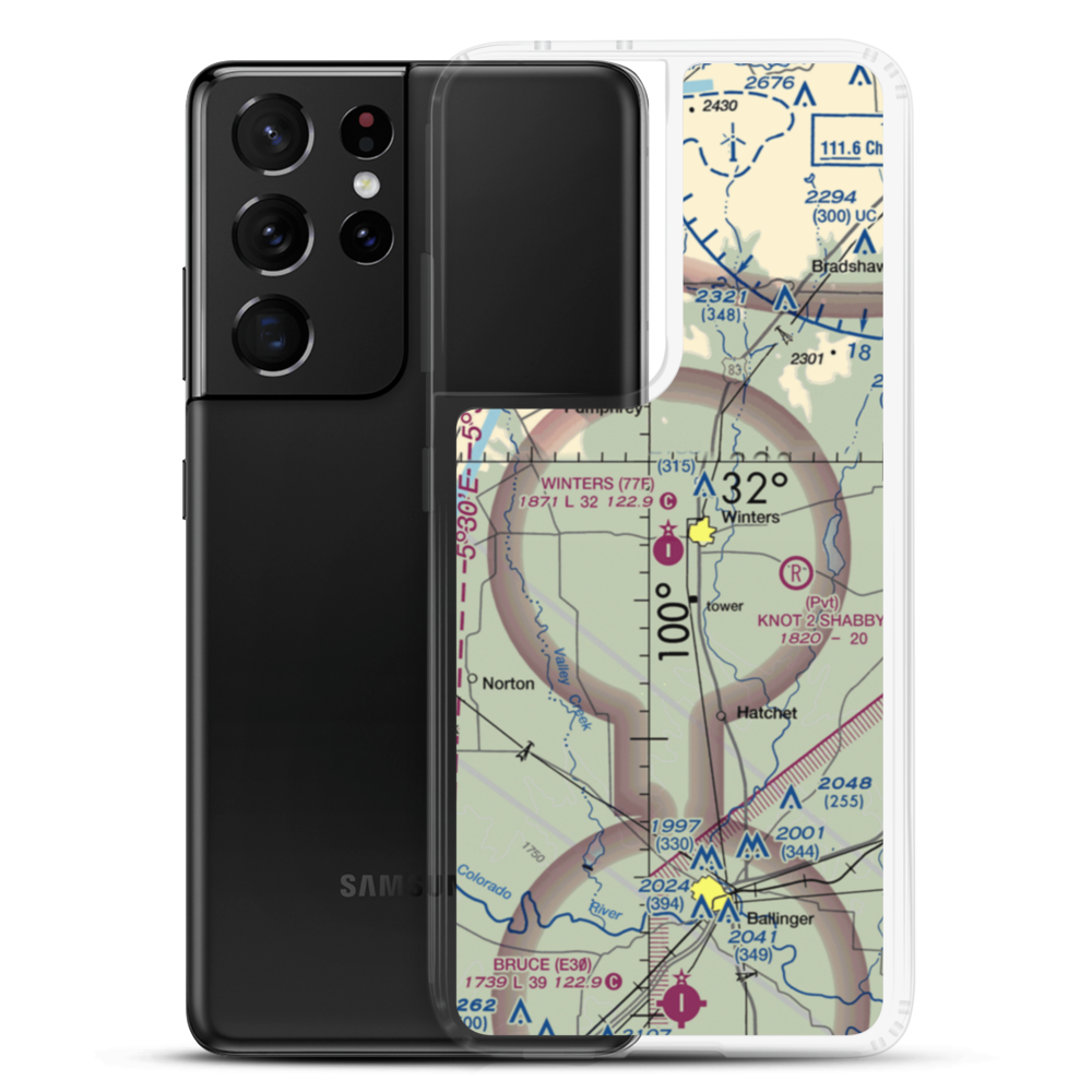 Winters Municipal Airport (77F) VFR Sectional Samsung Case Samsung Galaxy S21 Ultra model shown