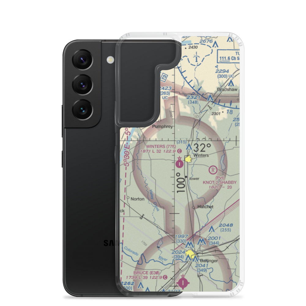 Winters Municipal Airport (77F) VFR Sectional Samsung Case Samsung Galaxy S22 model shown