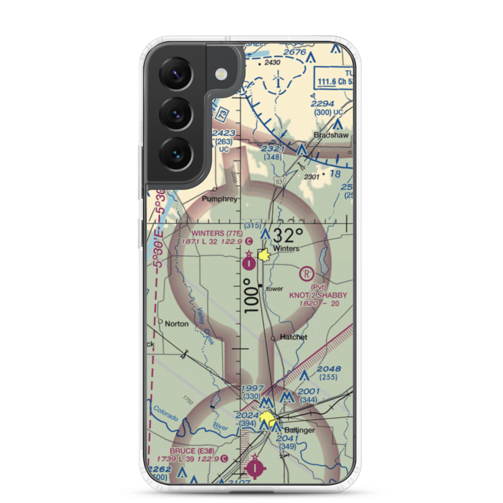 Winters Municipal Airport (77F) VFR Sectional Samsung Case Samsung Galaxy S22 Plus model shown