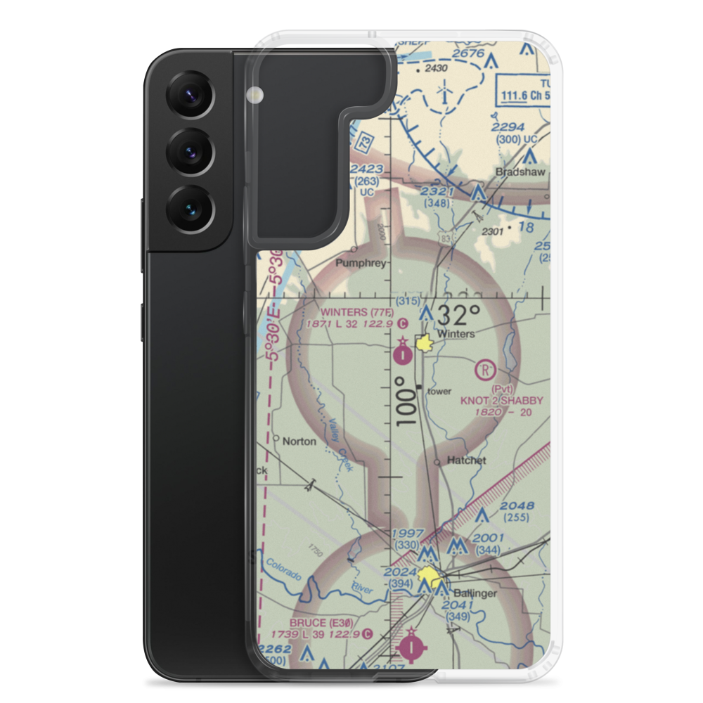 Winters Municipal Airport (77F) VFR Sectional Samsung Case Samsung Galaxy S22 Plus model shown