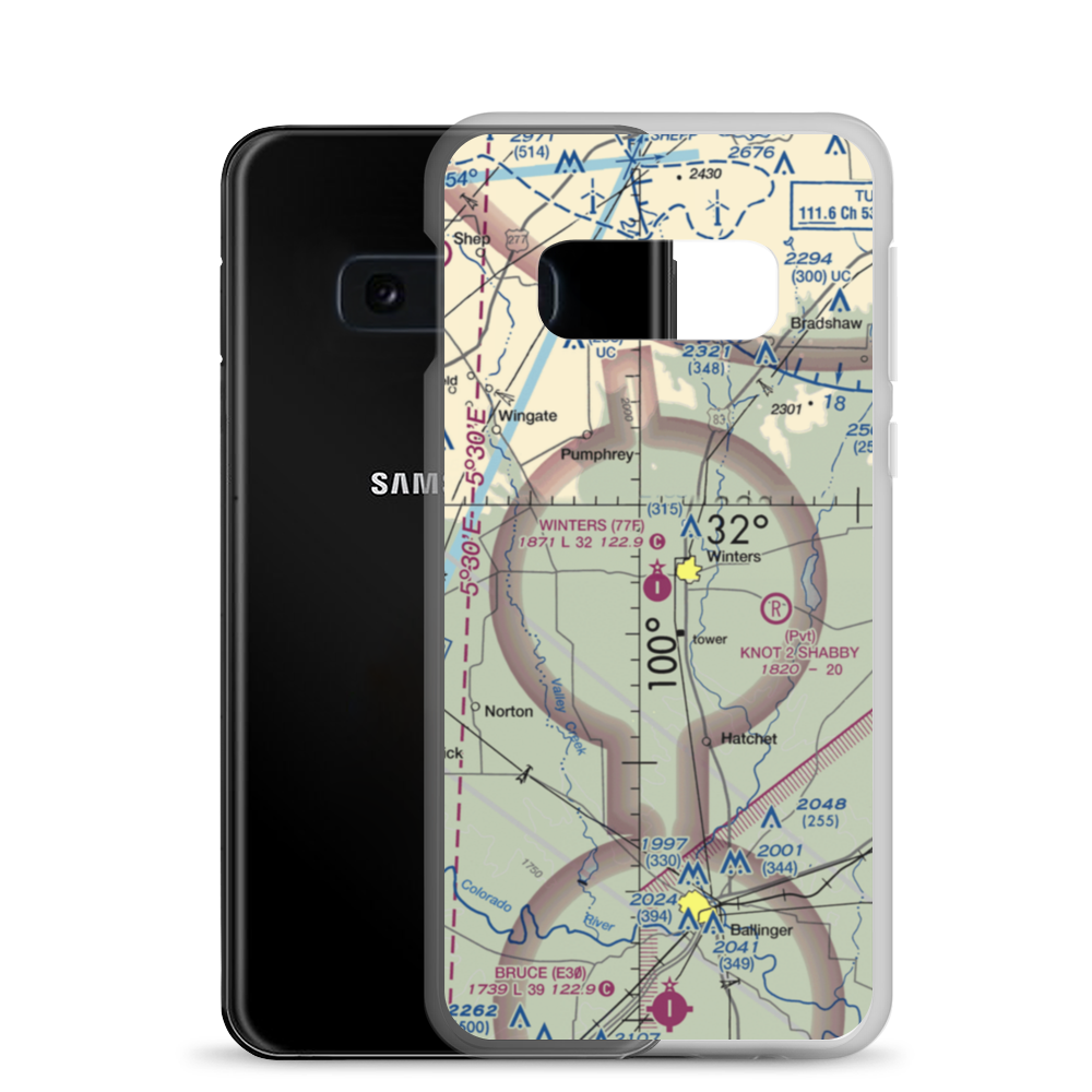 Winters Municipal Airport (77F) VFR Sectional Samsung Case Samsung Galaxy S10e model shown