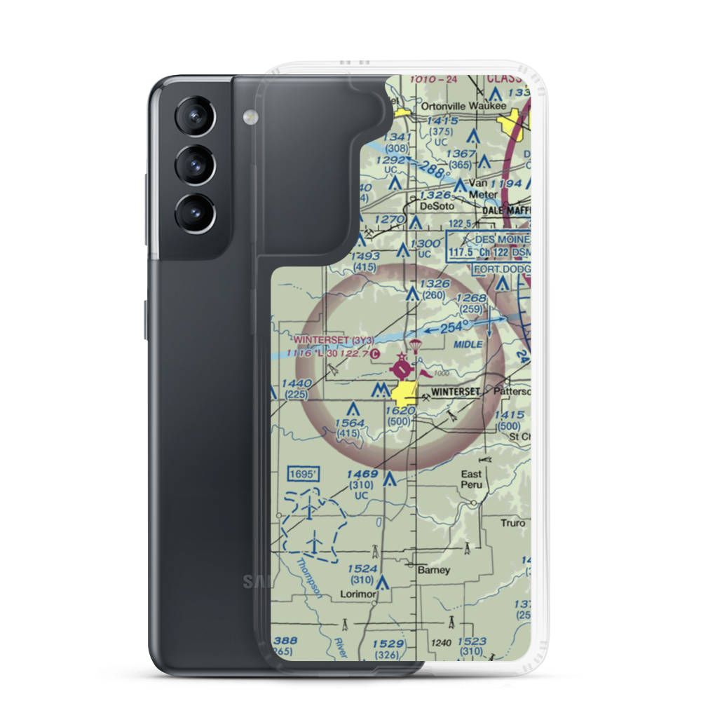 Winterset Madison County Airport (3Y3) VFR Sectional Samsung Case Samsung Galaxy S21 model shown
