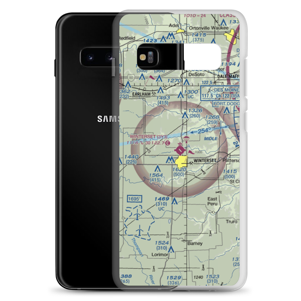 Winterset Madison County Airport (3Y3) VFR Sectional Samsung Case Samsung Galaxy S10+ model shown