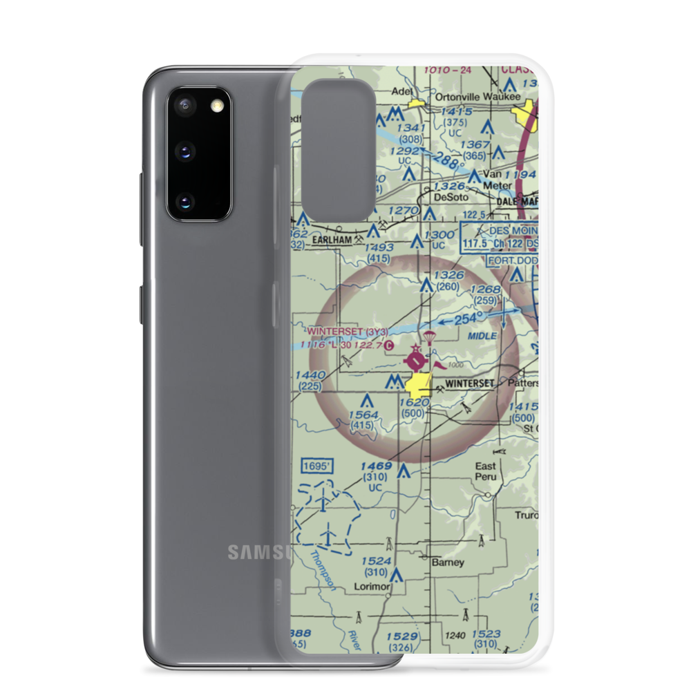 Winterset Madison County Airport (3Y3) VFR Sectional Samsung Case Samsung Galaxy S20 model shown