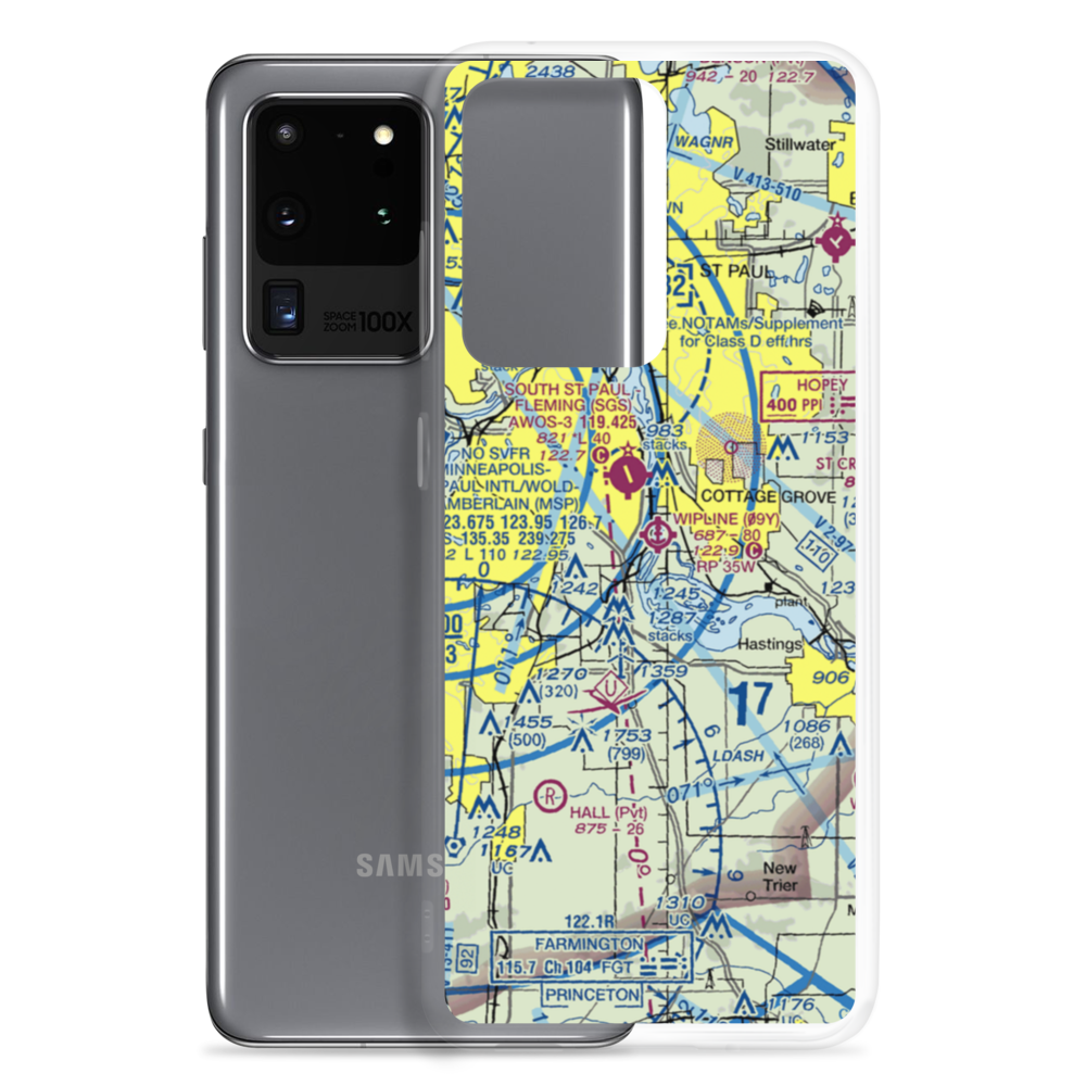 Wipline Airport (35MN) VFR Sectional Samsung Case Samsung Galaxy S20 Ultra model shown