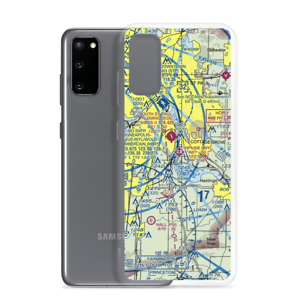 Wipline Airport (35MN) VFR Sectional Samsung Case Samsung Galaxy S20 model shown