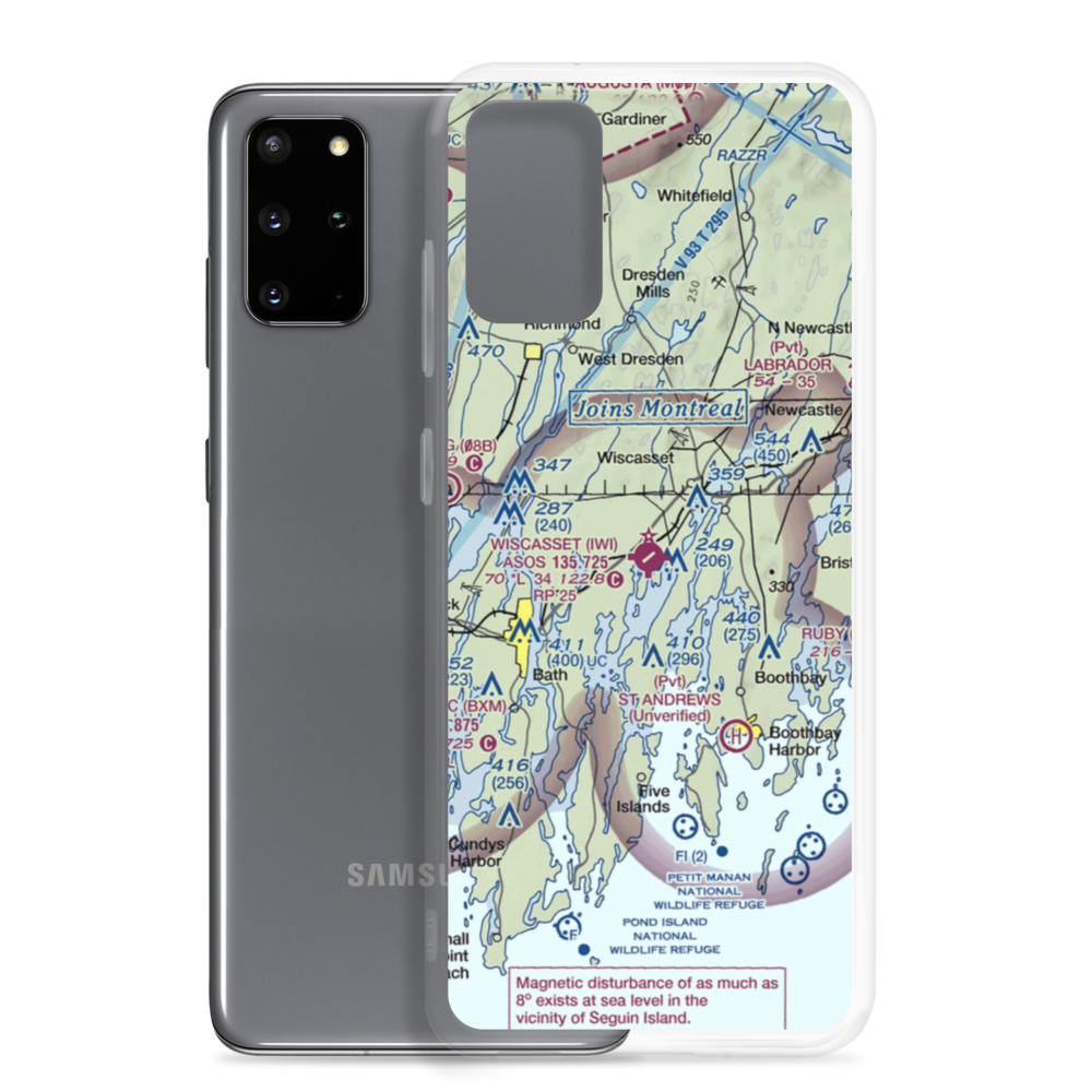 Wiscasset Airport (IWI) VFR Sectional Samsung Case Samsung Galaxy S20 Plus model shown