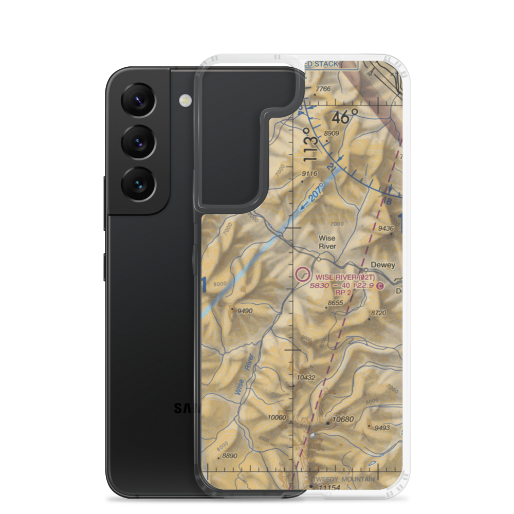 Wise River Airport (02T) VFR Sectional Samsung Case Samsung Galaxy S22 model shown