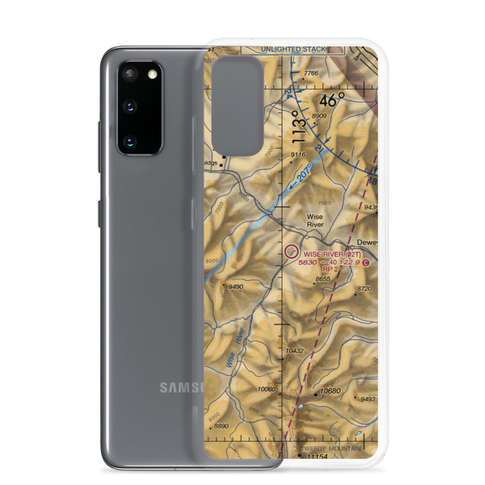 Wise River Airport (02T) VFR Sectional Samsung Case Samsung Galaxy S20 model shown
