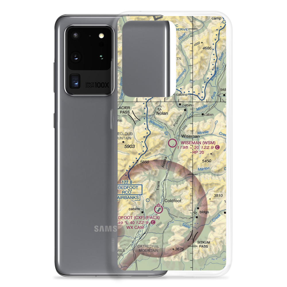 Wiseman Airport (WSM) VFR Sectional Samsung Case Samsung Galaxy S20 Ultra model shown