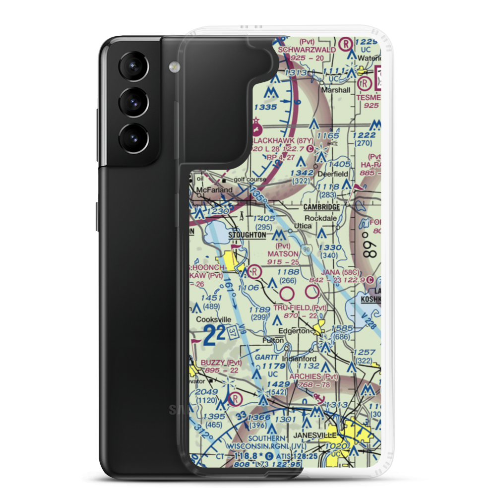 Wisersky Airport (95WI) VFR Sectional Samsung Case Samsung Galaxy S21 Plus model shown