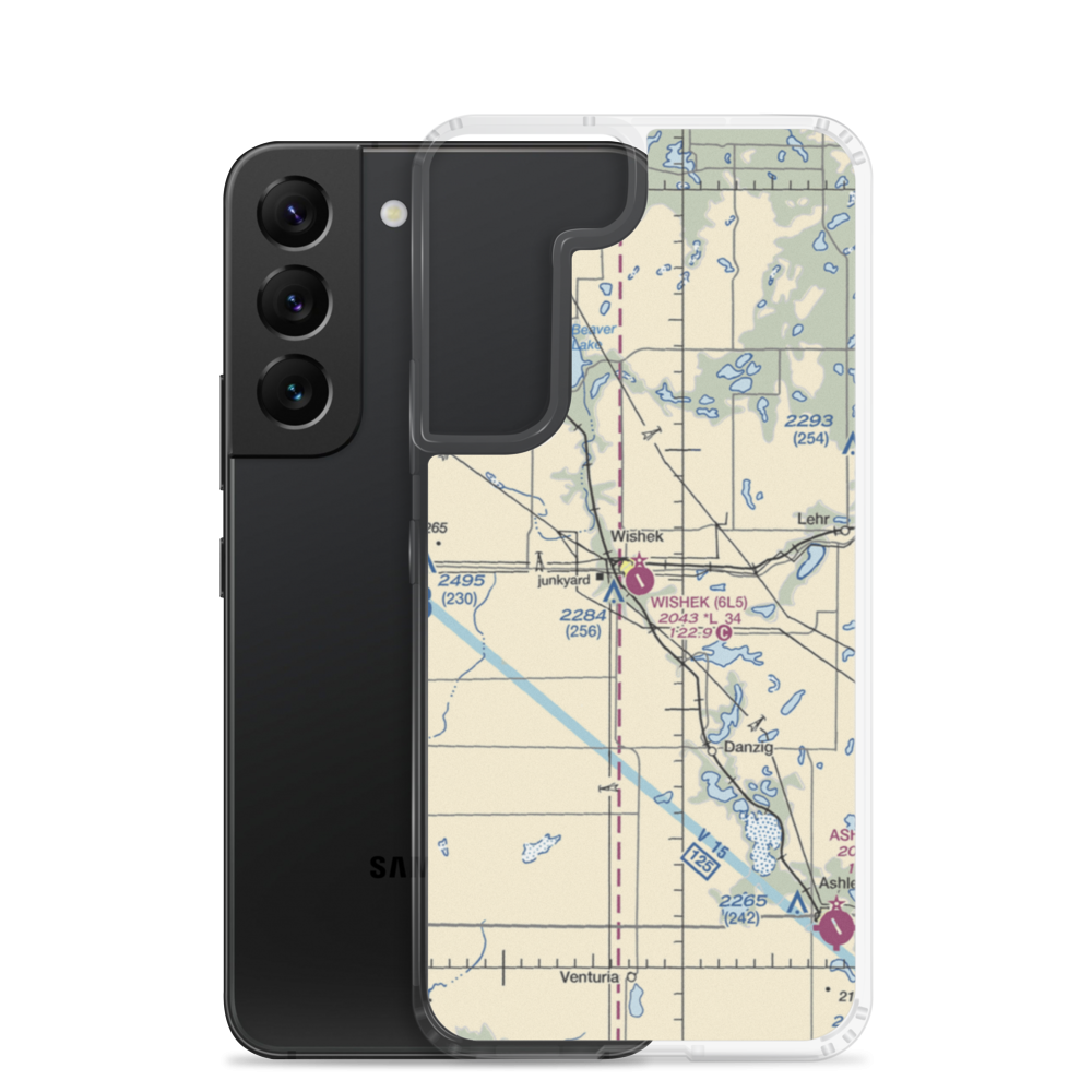 Wishek Municipal Airport (6L5) VFR Sectional Samsung Case Samsung Galaxy S22 model shown