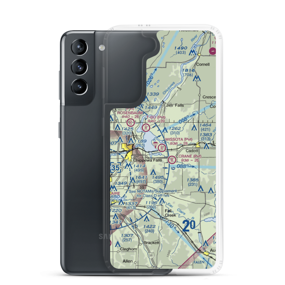 Wissota Airport (4WI0) VFR Sectional Samsung Case Samsung Galaxy S21 model shown
