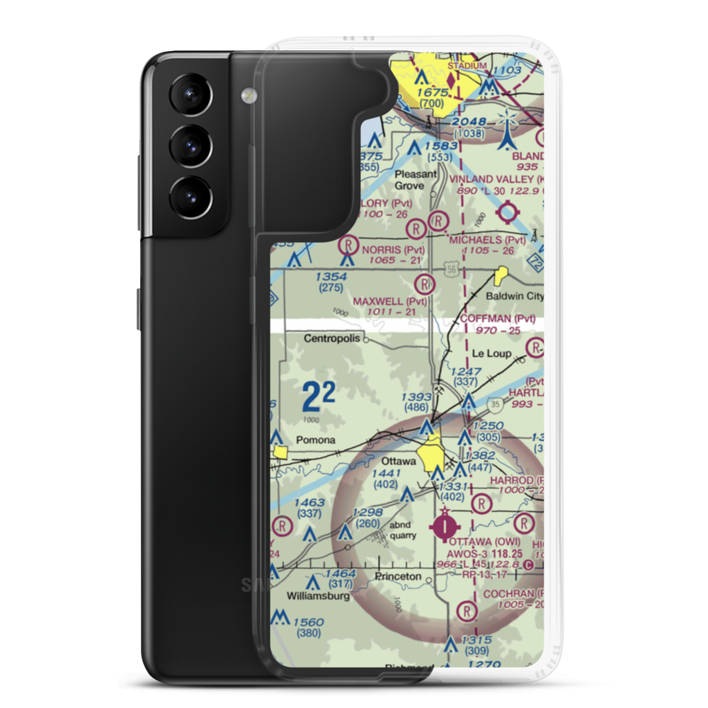 Witham Airport (SN57) VFR Sectional Samsung Case Samsung Galaxy S21 Plus model shown
