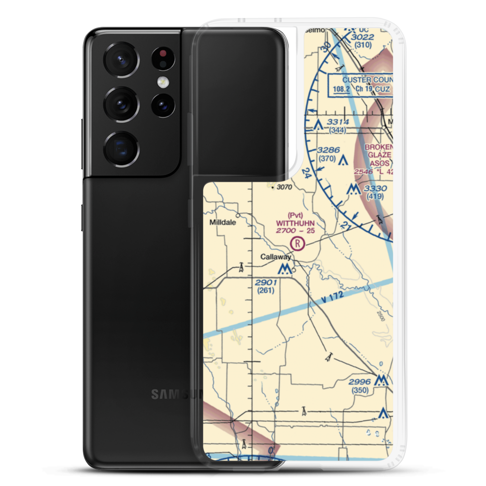 Witthuhn Airport (1NE2) VFR Sectional Samsung Case Samsung Galaxy S21 Ultra model shown