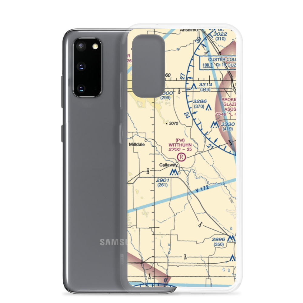 Witthuhn Airport (1NE2) VFR Sectional Samsung Case Samsung Galaxy S20 model shown