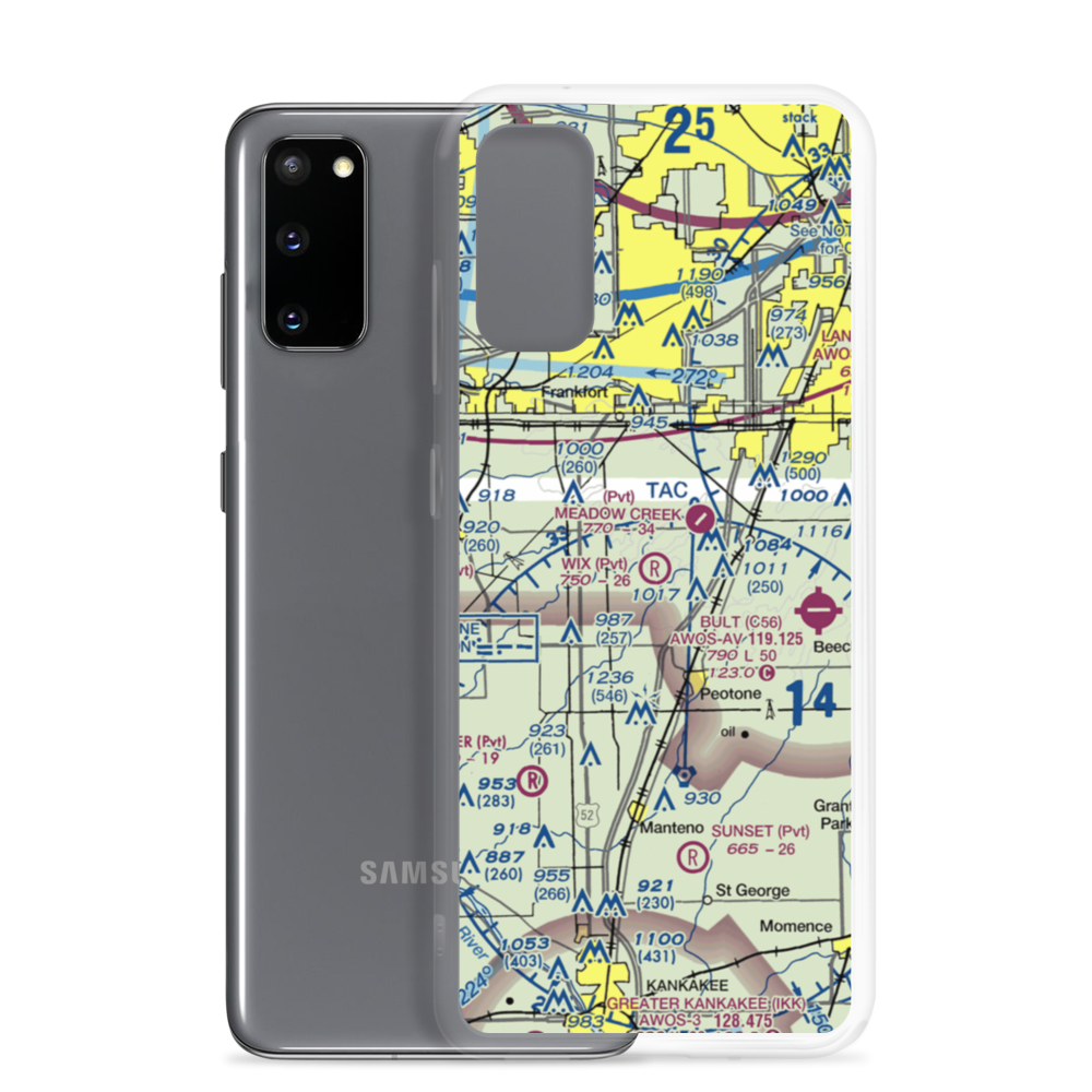 Wix Airport (03IL) VFR Sectional Samsung Case Samsung Galaxy S20 model shown