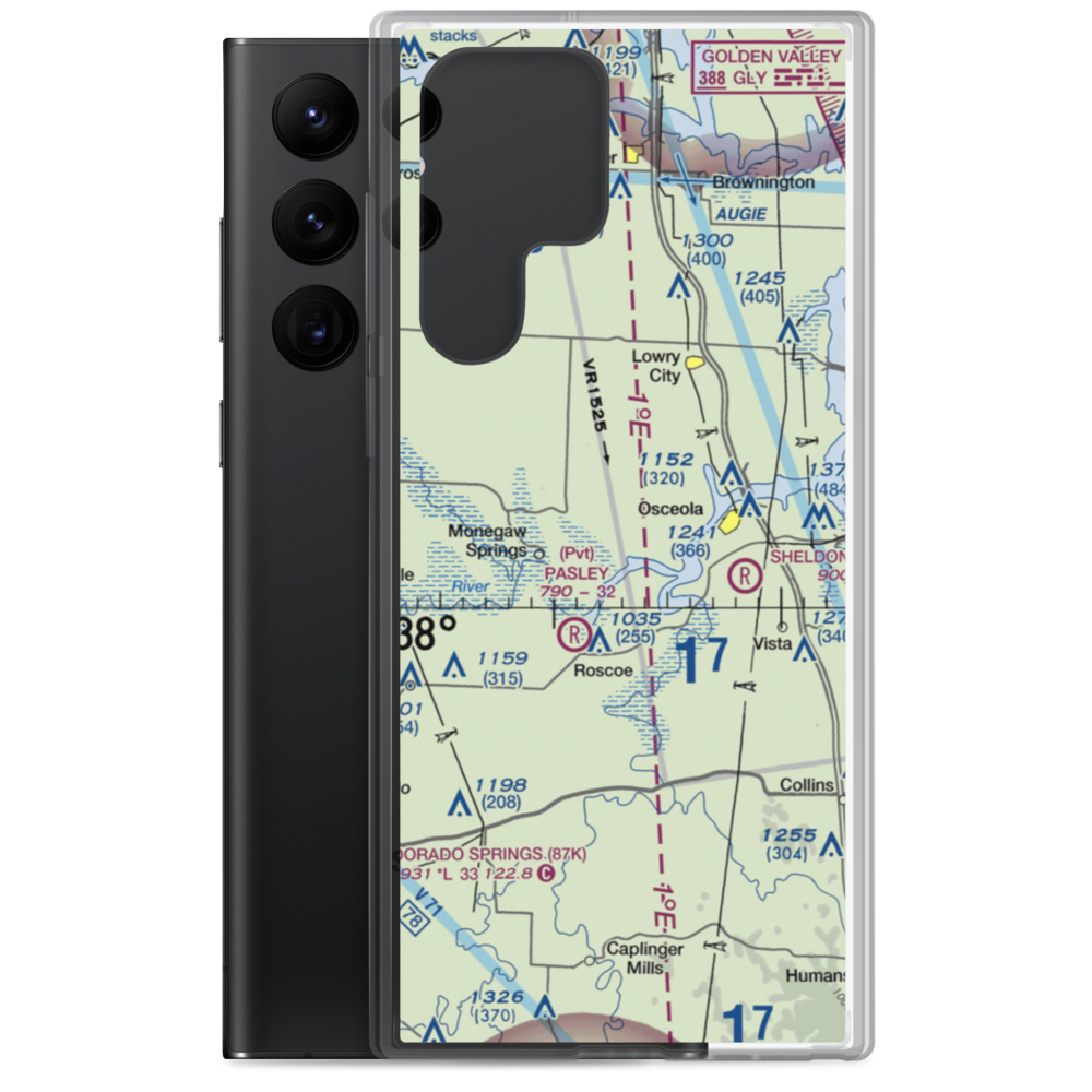 Wixted Airport (6MO4) VFR Sectional Samsung Case Samsung Galaxy S22 Ultra model shown