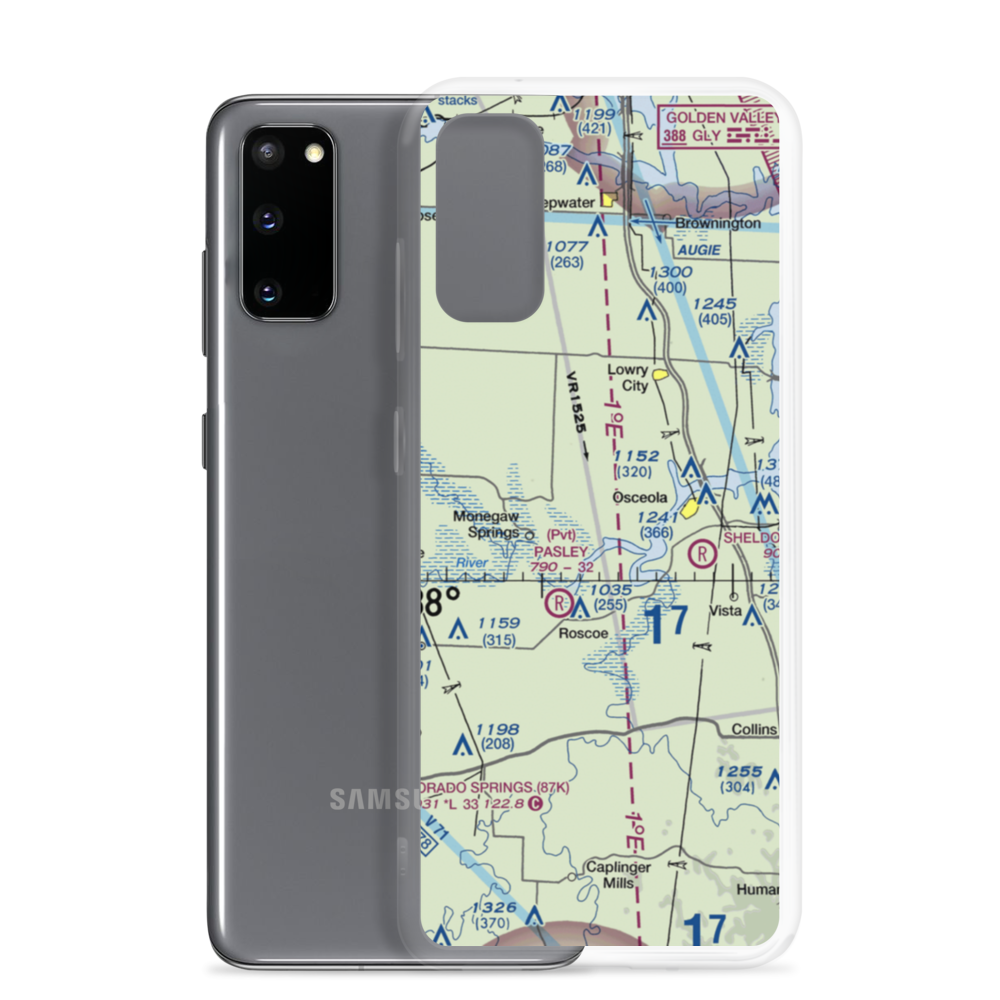Wixted Airport (6MO4) VFR Sectional Samsung Case Samsung Galaxy S20 model shown