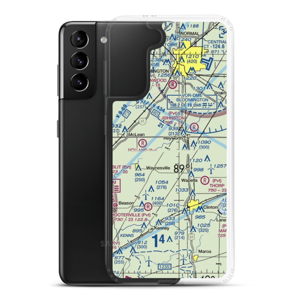 Wm Quinton Restricted Landing Area (9IL3) VFR Sectional Samsung Case Samsung Galaxy S21 Plus model shown