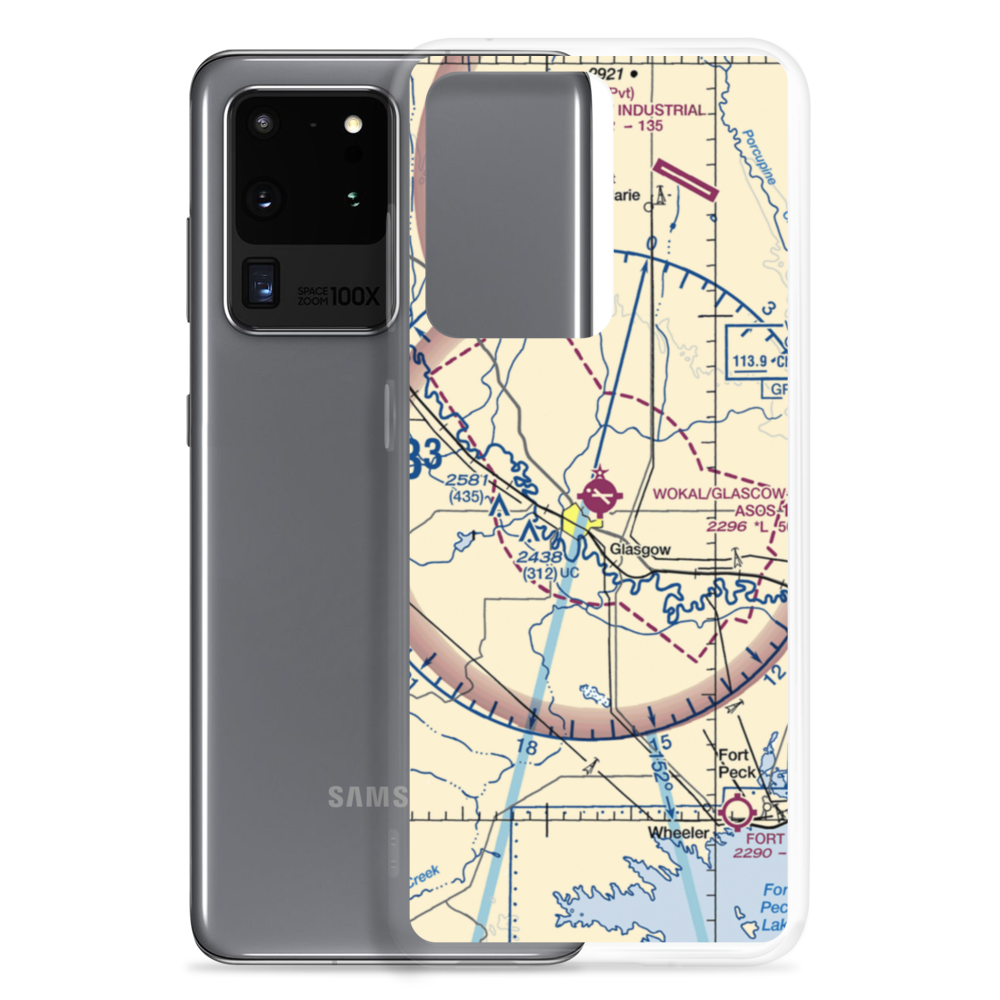 Wokal Field/Glasgow-Valley County Airport (GGW) VFR Sectional Samsung Case Samsung Galaxy S20 Ultra model shown