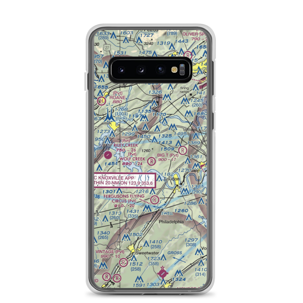 Wolf Creek Airport (2TN7) VFR Sectional Samsung Case Samsung Galaxy S10 model shown
