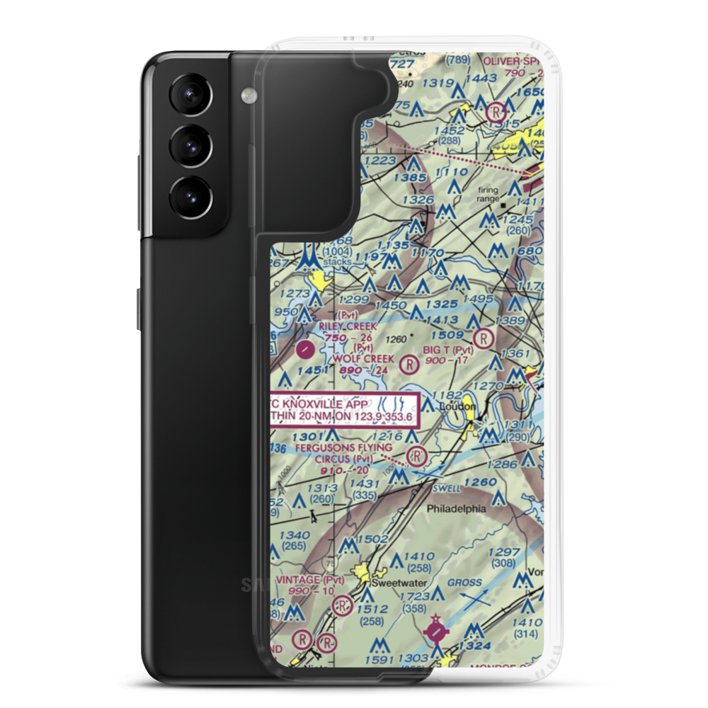Wolf Creek Airport (2TN7) VFR Sectional Samsung Case Samsung Galaxy S21 Plus model shown