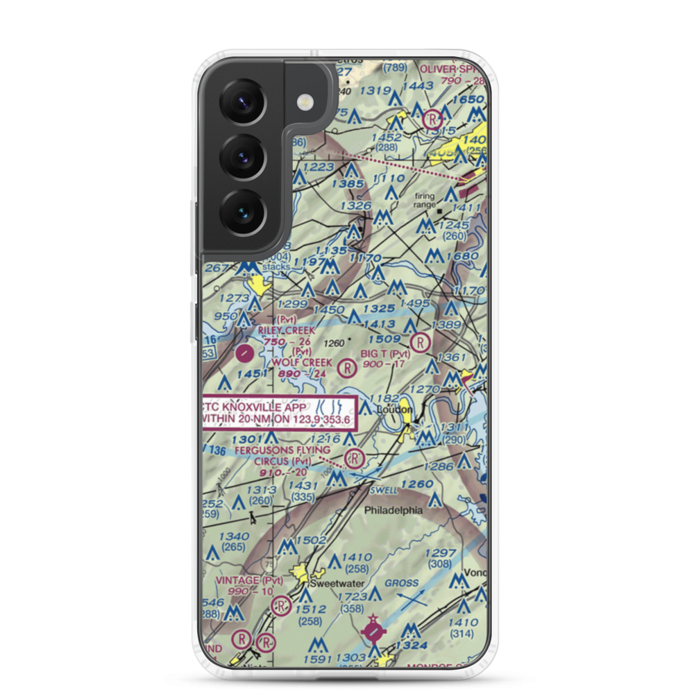 Wolf Creek Airport (2TN7) VFR Sectional Samsung Case Samsung Galaxy S22 Plus model shown