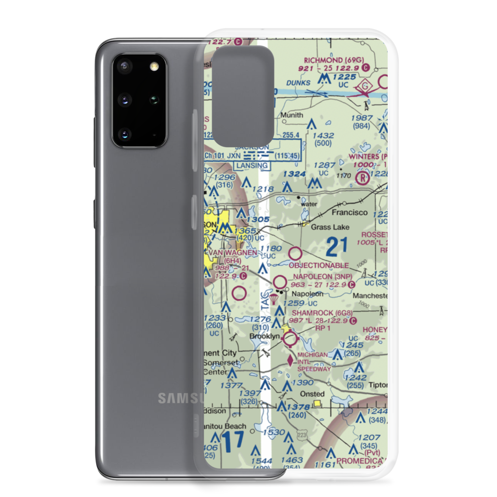 Wolf Lake Airport (26W) VFR Sectional Samsung Case Samsung Galaxy S20 Plus model shown