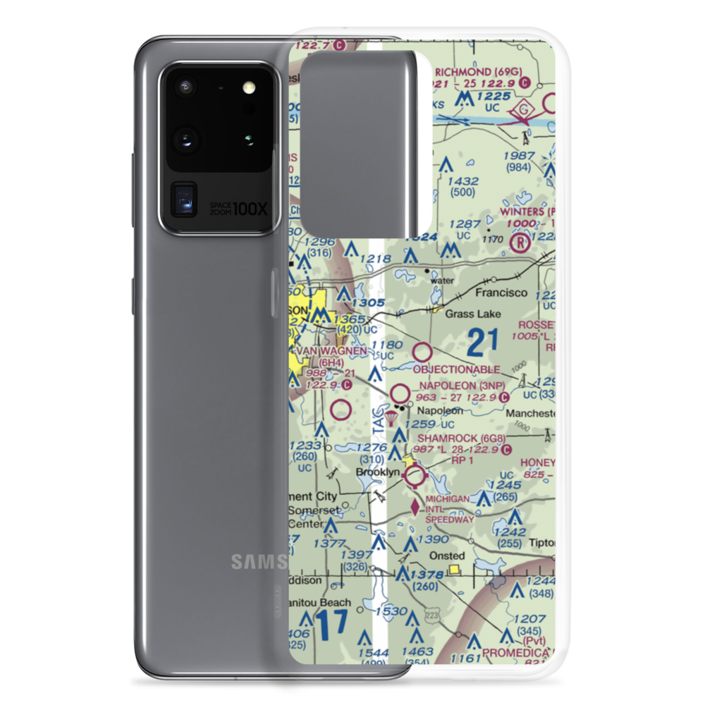 Wolf Lake Airport (26W) VFR Sectional Samsung Case Samsung Galaxy S20 Ultra model shown