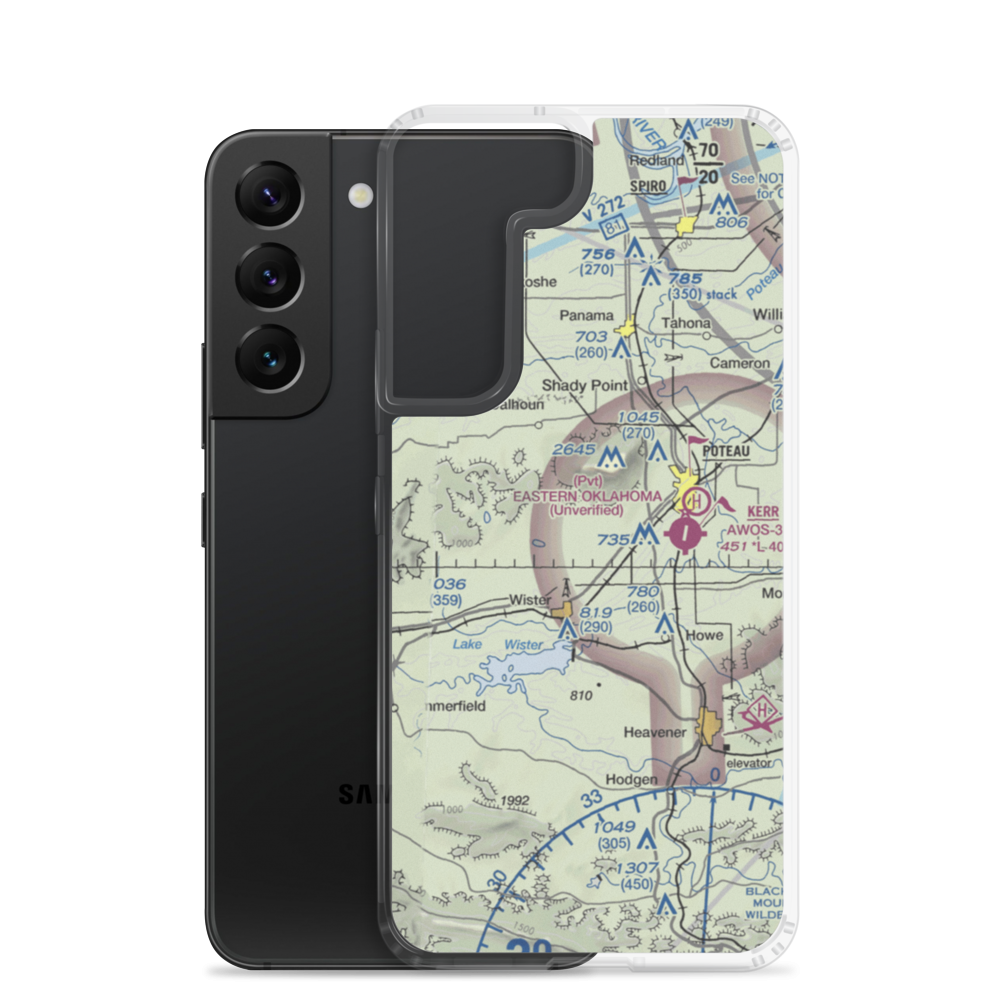 Wolf Mountain Airport (OK59) VFR Sectional Samsung Case Samsung Galaxy S22 model shown