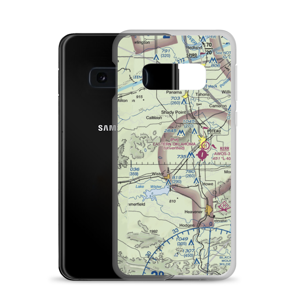 Wolf Mountain Airport (OK59) VFR Sectional Samsung Case Samsung Galaxy S10e model shown