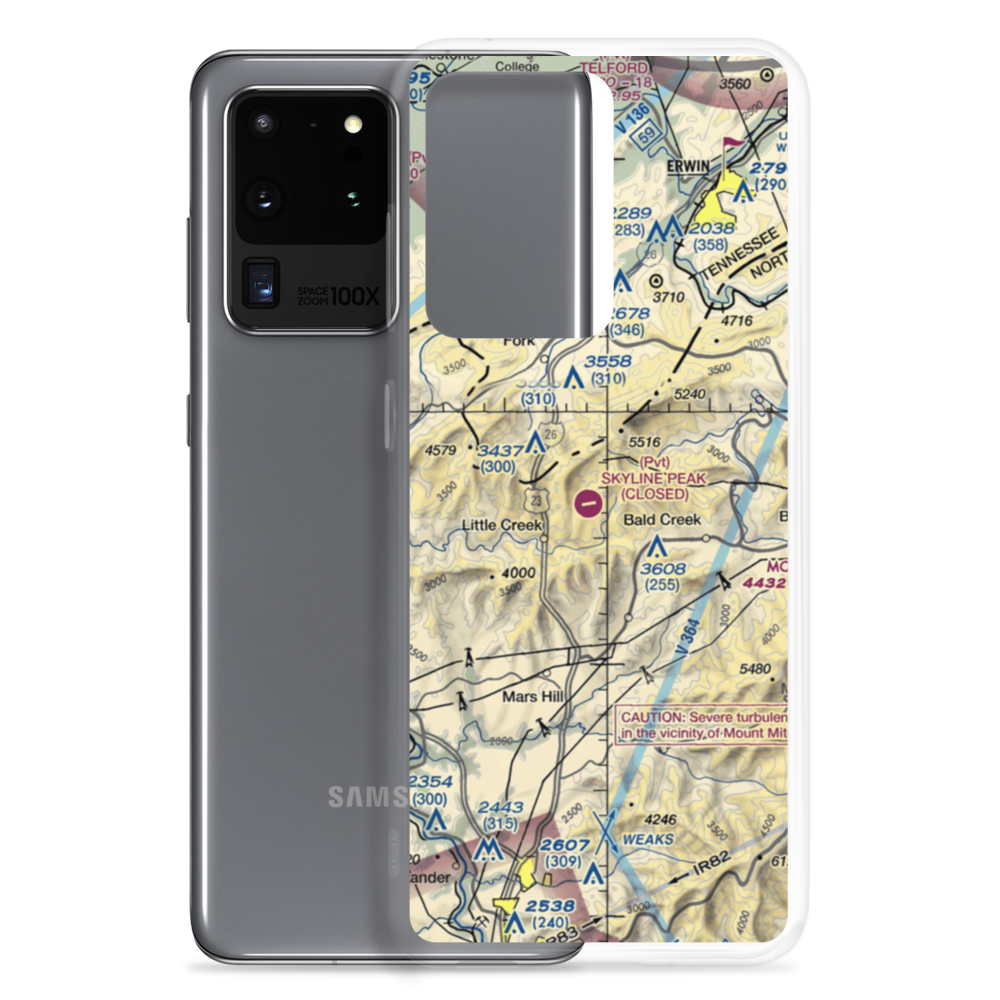 Wolf Ridge Airport (33NR) VFR Sectional Samsung Case Samsung Galaxy S20 Ultra model shown